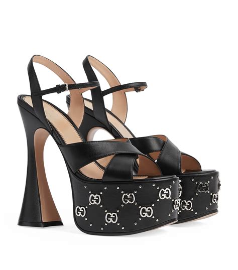 black gucci platform|gucci high heels platform.